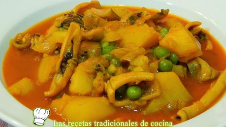 calamares guisados con patatas