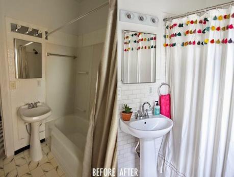 ANTES Y DESPUÉS DE UN BAÑO CON UNOS CAMBIOS DECORATIVOS