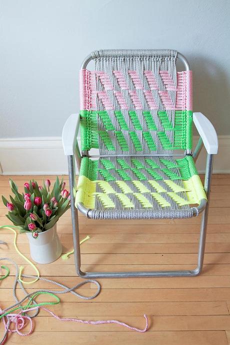 Tutorial DIY silla cuerdas colores macramé