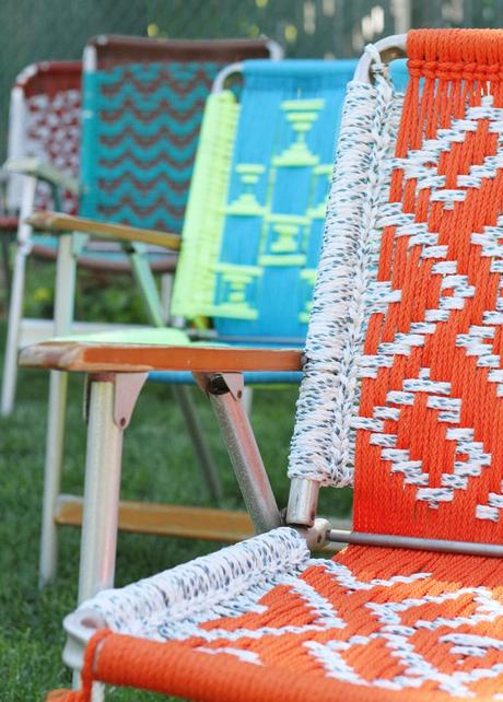 DIY weaved chairs tutorial cuerdas sillas playa