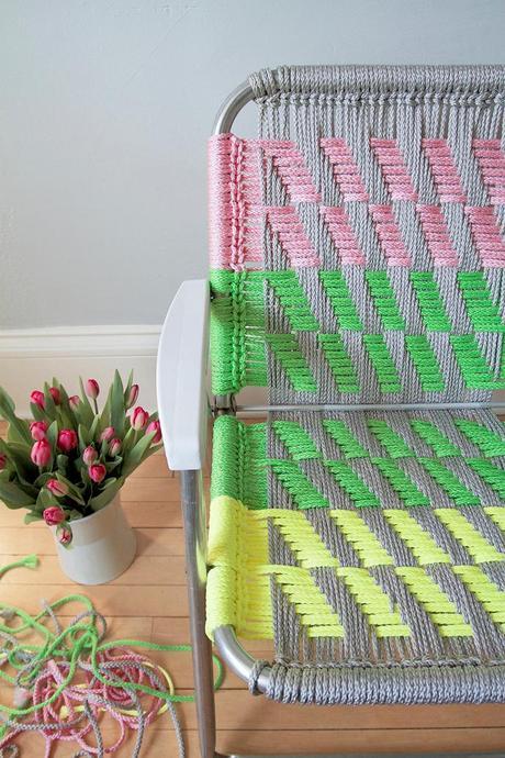 DIY tutorial sillas antes y después cuerdas macramé