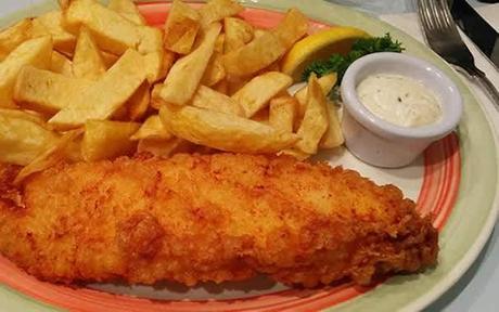 Regular cod fish & chips  at Poppies London