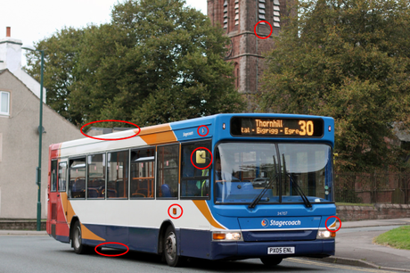 Encuentra los 7 errores del autobús