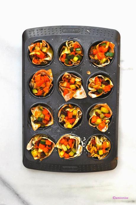 CESTAS DE WONTON CON VERDURAS