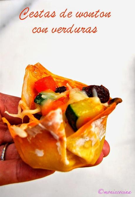 CESTAS DE WONTON CON VERDURAS