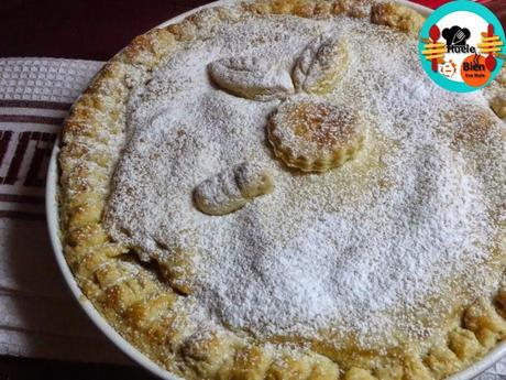 Pastel de melocotones y cacahuetes