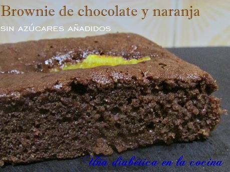 Brownie de chocolate y naranja sin azúcares añadidos