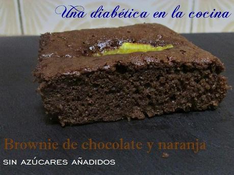 Brownie de chocolate y naranja sin azúcares añadidos