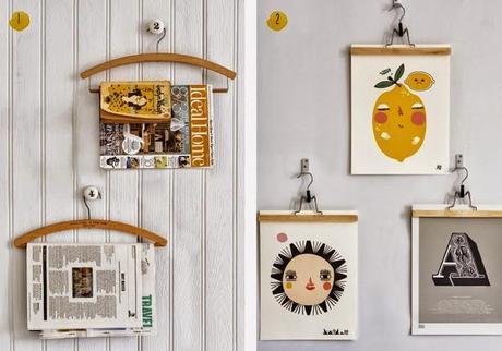 DECORAR LAS PAREDES CON PERCHAS DE ROPA