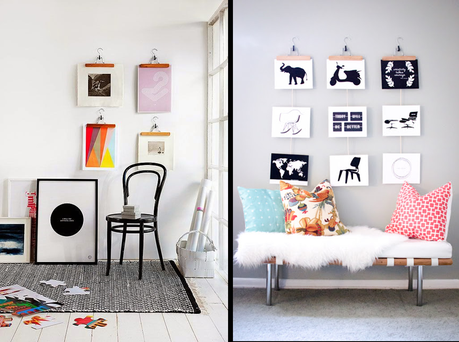 DECORAR LAS PAREDES CON PERCHAS DE ROPA