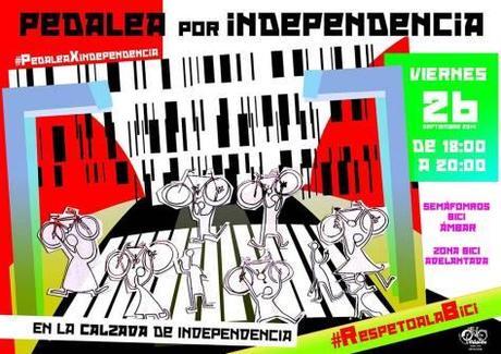 Pedelea por Independencia. Viernes 26, Pso. Independencia, de 18:00h a 20:00h
