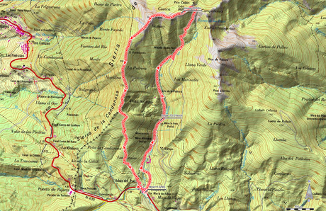 Ruta Arbás del Puerto, Cellón: Mapa de la ruta