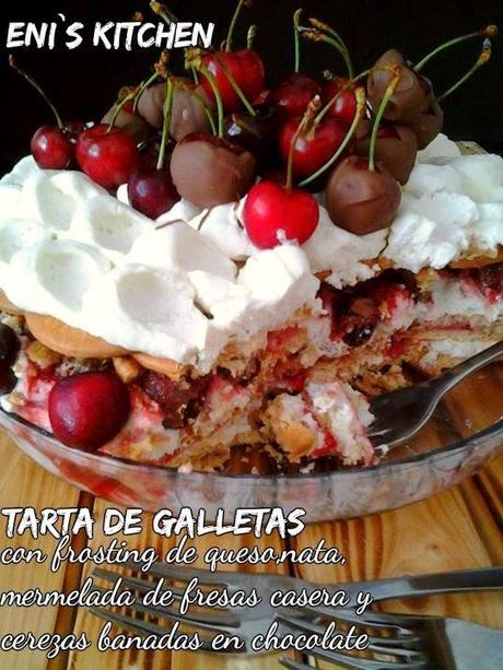 Tarta de galletas con sorpresas! - Tort de biscuiti cu cirese in ciocolata!