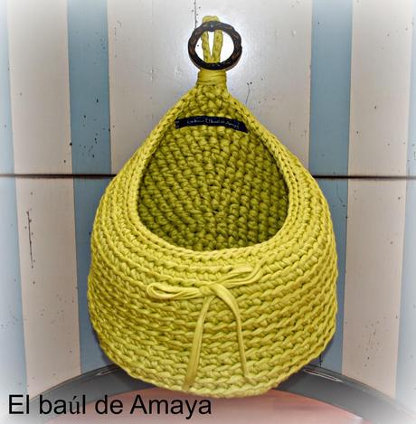 CESTO DE TRAPILLO EN VERDE