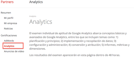 Google Partners añade Certificación de Analytics Examen Google Analytics