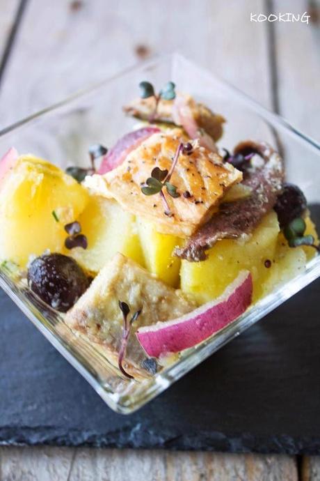 Ensalada de patata con sardina ahumada