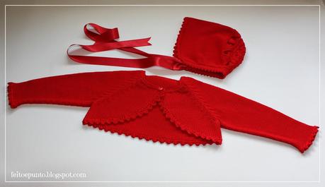 Conjunto de chaqueta y capota rojo, para verano