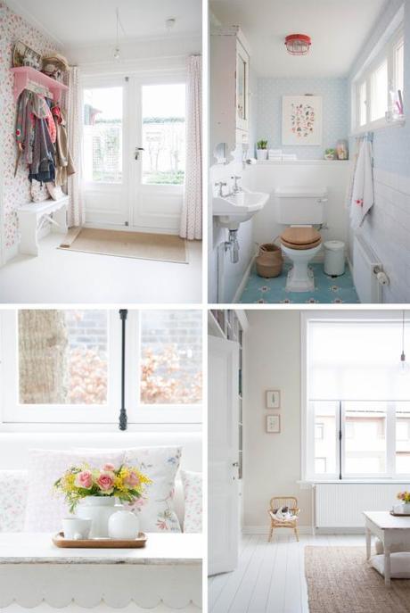 Papel de flores y colores delicados. Combinaciones equilibradas nada cursis