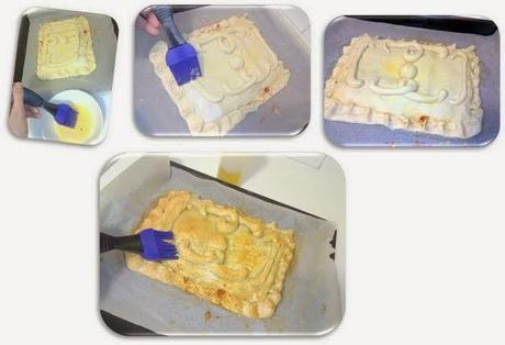 Empanada de boletus, lacón y trigueros