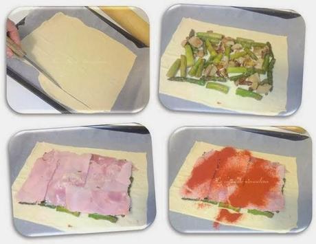 Empanada de boletus, lacón y trigueros