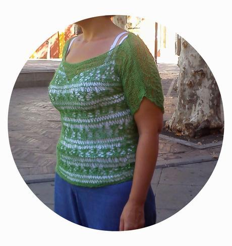 Top lace:césped con flores Top lace:césped con flores