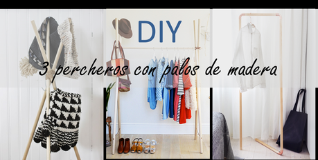 DIY: 3 PERCHEROS LOW COST CON PALOS DE MADERA