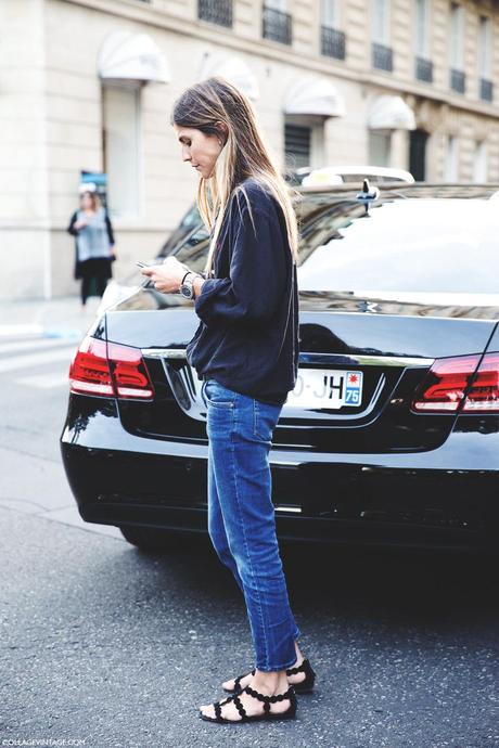 Paris_Fashion_Week_Spring_Summer_15-PFW-Street_Style-Basic_Outfit-Jeans_Ralph_Lauren_Shirt-