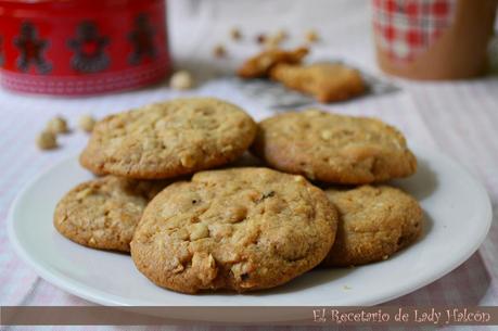 Galletas de avellana con chips de chocolate blanco - Reto #elasaltablogs