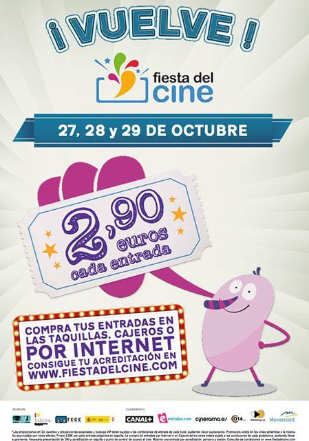  Fiesta del cine: 27, 28 y 29 de Octubre. Entrada 2.90