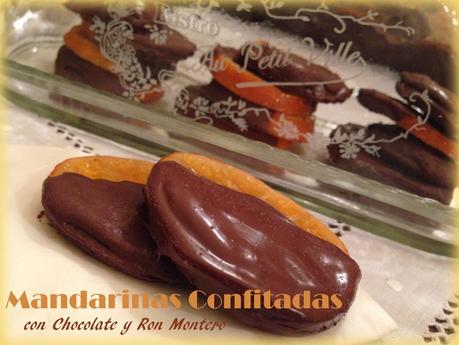 Mandarinas Confitadas con Chocolate y Ron Montero. Reto El Asaltablos.