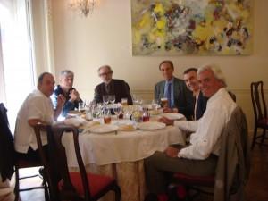 Los participantes en la entrega (de izquierda a derecha): Pablo Méndez, Alberto Infante, Juan Carlos Suñén, José Elgarresta, Lorenzo Silva y Rafael Soler