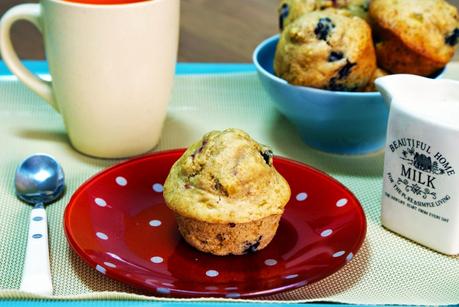 Muffins de Plátano y Frutas del Bosque (¡¡¡¡Sin grasa!!!!)
