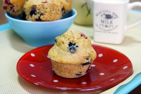 Muffins de Plátano y Frutas del Bosque (¡¡¡¡Sin grasa!!!!)
