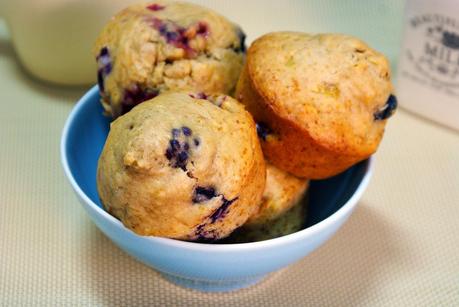 Muffins de Plátano y Frutas del Bosque (¡¡¡¡Sin grasa!!!!)