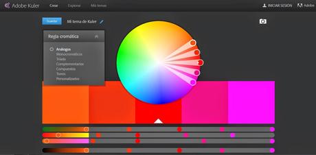 Adobe Kuler combinaciones de color
