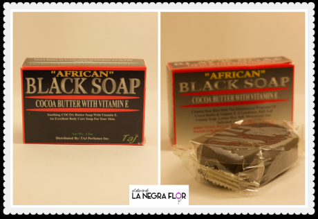 Jabón negro africano para el cuidado de la piel y el pelo afro.