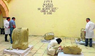Comienza la restauración de las esculturas romanas encontradas en Torreparedones, en Baena (Córdoba)