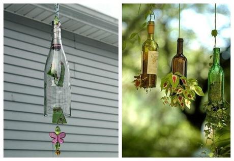 03-decorar-con-botellas-verdes-colgadas
