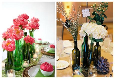 04-decorar-con-botellas-verdes-centro-mesa