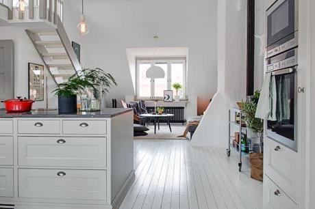 soluciones almacenaje cocina decoración nórdica escandinava decoración nórdica decoración estudio en buhardilla decoración en gris y blanco decoración cocinas modernas gris decoración aticos duplex nordicos blog decoracion interiores 