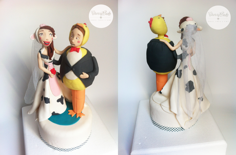 Figuras fondant tarta de boda / Wedding cake topper fondant