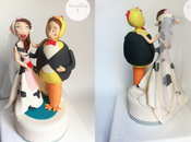 Figuras fondant tarta boda
