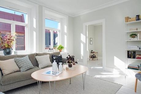 Revestimiento de tela y cristal pisos suecos decoración inspiración ikea estilo nórdico escandinavo decoración salones decoración cocinas cocina encimera madera cocina blanca moderna ikea blog decoració nórdica blanco madera decoración 