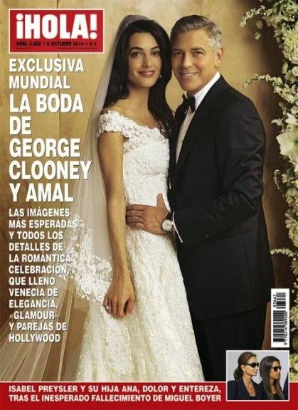 Amal Alamuddin, espléndida con su vestido de novia de Oscar de la Renta, en portada de Hola