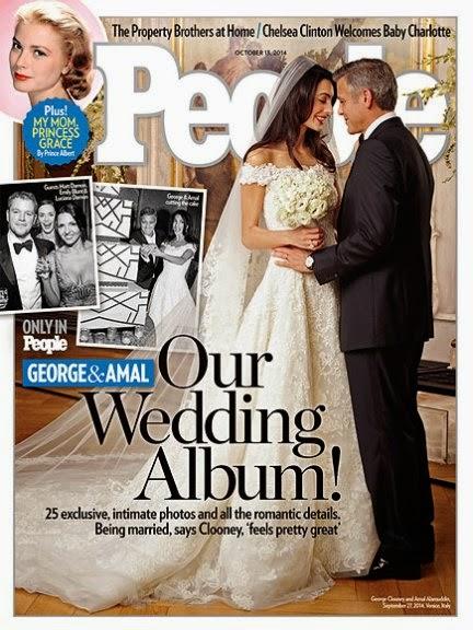 Amal Alamuddin, espléndida con su vestido de novia de Oscar de la Renta, en portada de Hola
