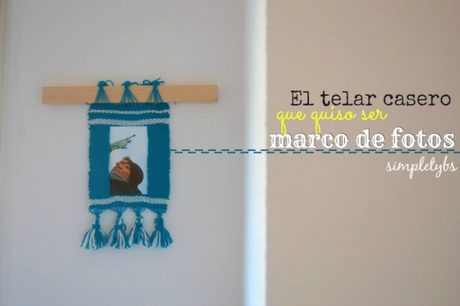 diy telar casero como marco de fotos