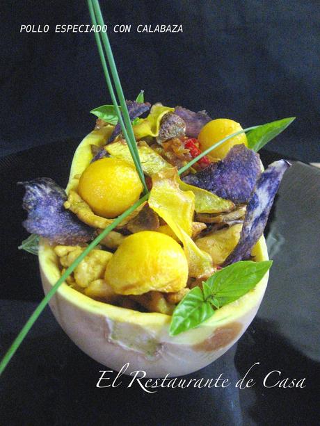 POLLO ESPECIADO CON CALABAZA