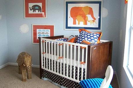 Small&Low Cost: 10 ideas para una habitación infantil pequeña Elephant-themed-modern-nursery