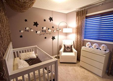 Small&Low Cost: 10 ideas para una habitación infantil pequeña Modern-sheep-themed-nursery