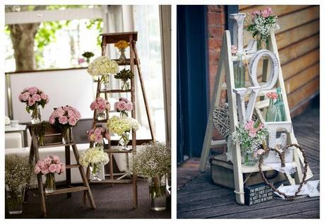 6 ideas para utilizar escaleras de madera en la decoración de tu boda